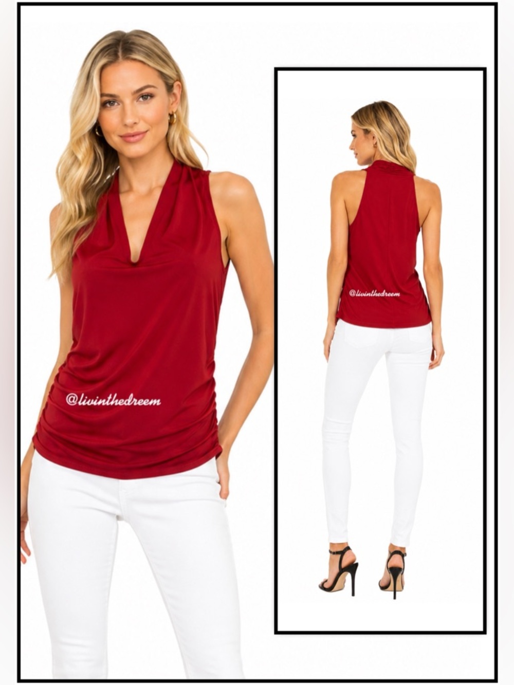 Viereck Red Patel Tank Top SZ L $87